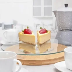 PATERA OBROTOWA SZKLANA TALERZ OBROTOWY NA CIASTO TORT DEKORACJE 30cm