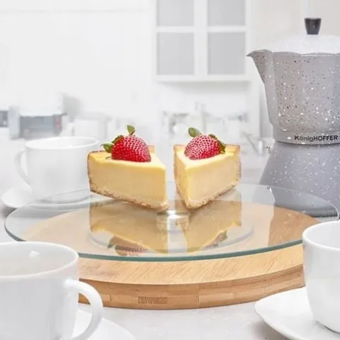 PATERA OBROTOWA SZKLANA TALERZ OBROTOWY NA CIASTO TORT DEKORACJE 30cm