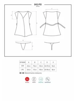 842-PEI-1 peniuar i stringi – satynowa przyjemność Obsessive L/XL