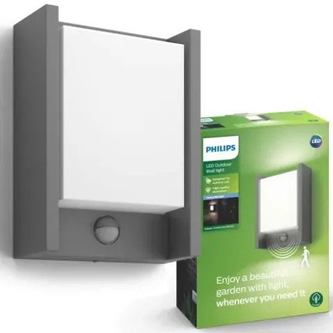 PHILIPS Kinkiet Ogrodowy Elewacyjny LED Lampa z czujnikiem 6W 4000K ARBOUR
