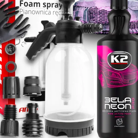 PIANOWNICA RĘCZNA aktywna piana foam K2 BELA NEON mycie wstępne samochodu