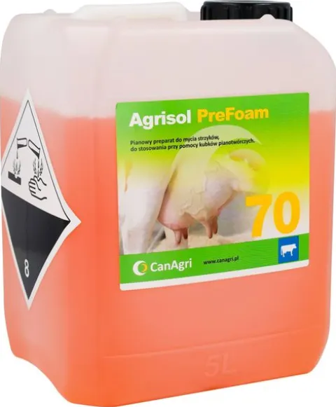 Pianowy płyn do mycia wymion Agrisol PreFoam 70, 5 kg, Can Agri