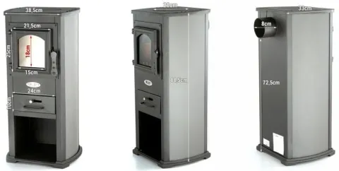 Piec żeliwny koza kominek BLIST EKONOMIK LUX 6,6kW
