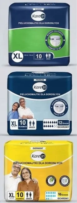 PIELUCHOMAJTKI PAMPERSY DLA DOROSŁYCH KAREIN CLASSIC XL 30 SZTUK