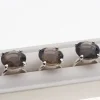 Pierścionek - Kwarc dymny okrągły (szlif diamentowy) w srebrze 16 (Średnica wewnętrzna 17,67 mm)