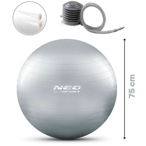 Piłka do ćwiczeń 75 cm NS-952 srebrna