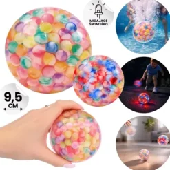 Piłka led z kuleczkami piłeczka świecąca do zabawy dla dzieci dziecka 9,5cm