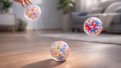 Piłka led z kuleczkami piłeczka świecąca do zabawy dla dzieci dziecka 9,5cm