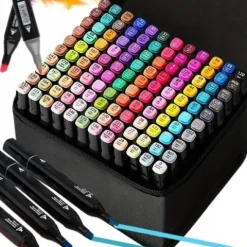 PISAKI ALKOHOLOWE 120 SZT DWUSTRONNE MARKERY FLAMASTRY + TORBA ETUI