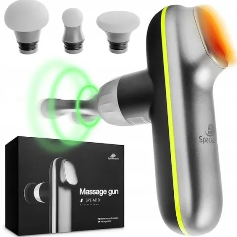 Pistolet do masażu Masażer do PLECÓW CIAŁA Massage Gun 4 KOŃCÓWKI +GRZANIE