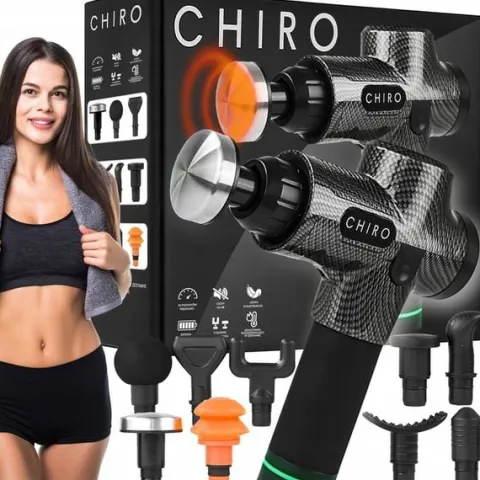 PISTOLET DO MASAŻU PLECÓW CIAŁA MASSAGE GUN PRO+ GŁOWICA PODGRZEWANA DO 61C