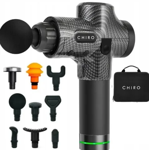 PISTOLET DO MASAŻU PLECÓW CIAŁA MASSAGE GUN PRO+ GŁOWICA PODGRZEWANA DO 61C