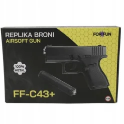 PISTOLET NA KULKI PLASTIKOWE GLOCK METAL Z TŁUMIKIEM ASG 6mm GRATIS KULKI