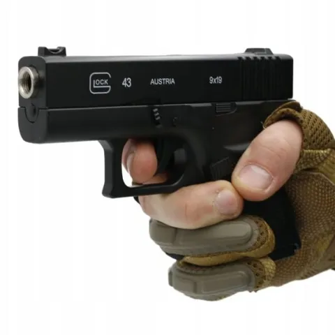 PISTOLET NA KULKI PLASTIKOWE GLOCK METAL Z TŁUMIKIEM ASG 6mm GRATIS KULKI