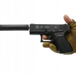 PISTOLET NA KULKI PLASTIKOWE GLOCK METAL Z TŁUMIKIEM ASG 6mm GRATIS KULKI
