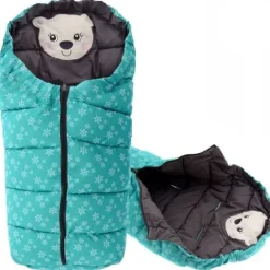 Śpiworek do wózka 4w1 BEAR MINT-GREY