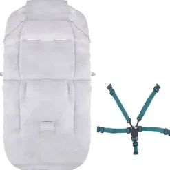 Śpiworek do wózka 4w1, mufka, śpiwór do sanek, gondoli z torbą 90 cm szaro-beżowy