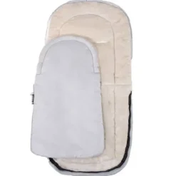 Śpiworek do wózka 4w1, mufka, śpiwór do sanek, gondoli z torbą 90 cm szaro-beżowy