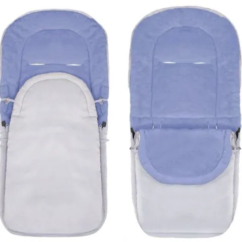 Śpiworek do wózka 4w1, śpiwór do sanek, gondoli z torbą 90 cm szaro-niebieski