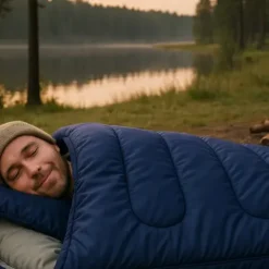 Śpiwór turystyczny wojskowy camping kołdra kaptur mumia ciepły + pokrowiec