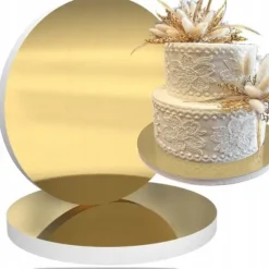PODKŁAD POD TORT 20 cm ZŁOTY ZESTAW