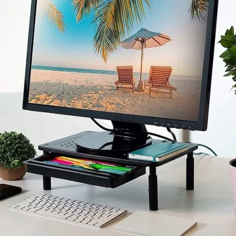 PODSTAWKA POD MONITOR DRUKARKE LAPTOPA Z SZUFLADĄ