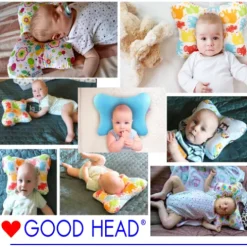 Poduszka ortopedyczna dla niemowląt na płaską główkę Good Head | Forest | M