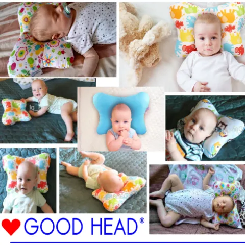 Poduszka ortopedyczna dla niemowląt na płaską główkę Good Head | Forest | M