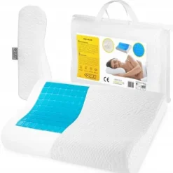 PODUSZKA PROFILOWANA ORTOPEDYCZNA Z ŻELEM CHŁODZĄCYM DO SPANIA ERGONOMICZNA