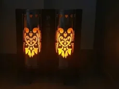 PODWÓJNY ZNICZ lampion METALOWY nowoczesny DUET TUBA PAMIĘTAMY dla MAMY