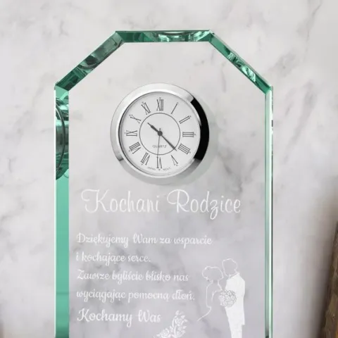 PODZIĘKOWANIE DLA RODZICÓW na ślub wesele Statuetka Zegar +GRAWER