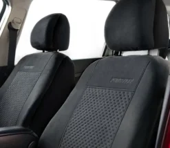 Pokrowce z alcantary na fotele PRESTIGE Czarne do PEUGEOT 5008 I II