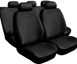 Pokrowce z alcantary na fotele PRESTIGE Czarne do PEUGEOT 5008 I II