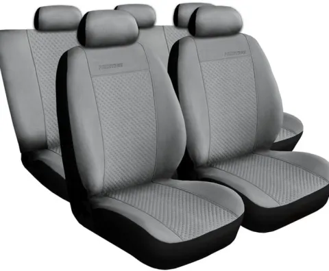 Pokrowce z alcantary na fotele PRESTIGE Szare do AUDI A8 D2 D3 D4 D5