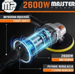 POLERKA SAMOCHODOWA SZLIFIERKA Z REGULACJĄ OBROTÓW + ZESTAW GĄBEK + FILC