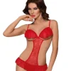 Ponętne czerwone body z dziurką M/L
