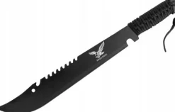 POTĘŻNA CZARNA MACZETA 50cm TAKTYCZNA SURVIVAL MIECZ BUSHCRAFT +