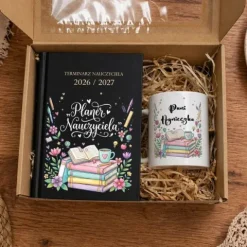 Prezent dla Nauczyciela Zakończenie Roku Zestaw Kubek i Kalendarz 2026/2027