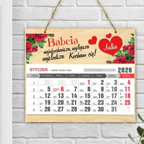 PREZENT NA DZIEŃ BABCI KALENDARZ 2026 Z NADRUKIEM
