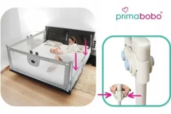 PRIMABOBO Barierka ochronna do łóżka CLASSIC 160cm dla dzieci WYSOKA