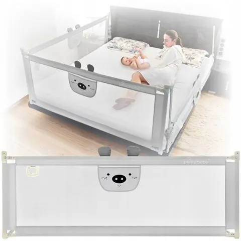 PRIMABOBO Barierka ochronna do łóżka MIŚ 140cm SKŁADANA, dla dzieci