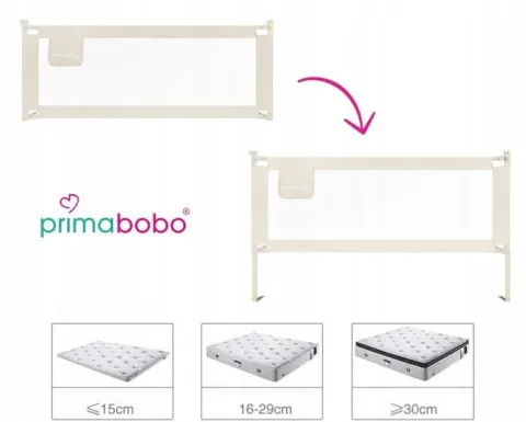 PRIMABOBO Barierka ochronna do łóżka CLASSIC 160cm dla dzieci WYSOKA