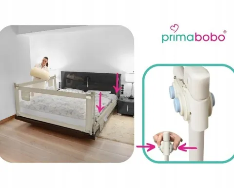 PRIMABOBO Barierka ochronna do łóżka CLASSIC 160cm dla dzieci WYSOKA