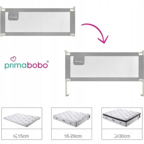 PRIMABOBO Barierka ochronna do łóżka CLASSIC 140cm dla dzieci WYSOKA