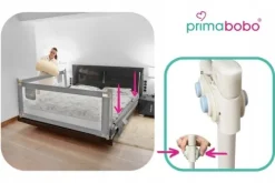PRIMABOBO Barierka ochronna do łóżka CLASSIC 180cm dla dzieci WYSOKA