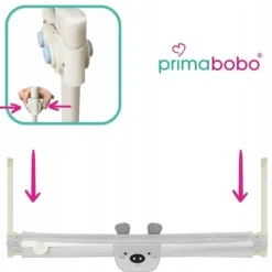 PRIMABOBO Barierka ochronna do łóżka MIŚ 180cm SKŁADANA, dla dzieci