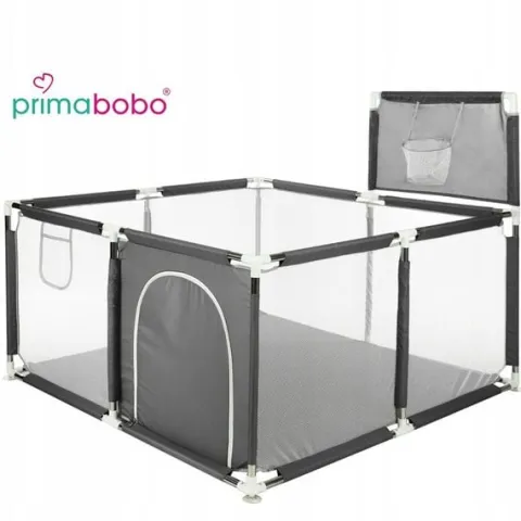 PRIMABOBO Kojec dla dziecka z koszem Duży suchy basen 126x126cm składany
