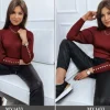 PRĄŻKOWANY SWETER DAMSKI GOLF KOLORY ox124 UNI