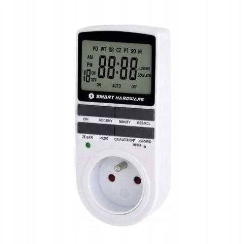 PROGRAMATOR CZASOWY WŁĄCZNIK WYŁĄCZNIK LCD CYFROWY HARMONOGRAM 7 DNI POLSKI
