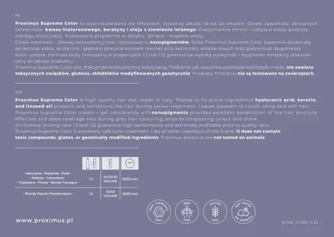 PROXIMUS Farba do włosów SUPREME COLOR NANOTECHNOLOGY - 8
